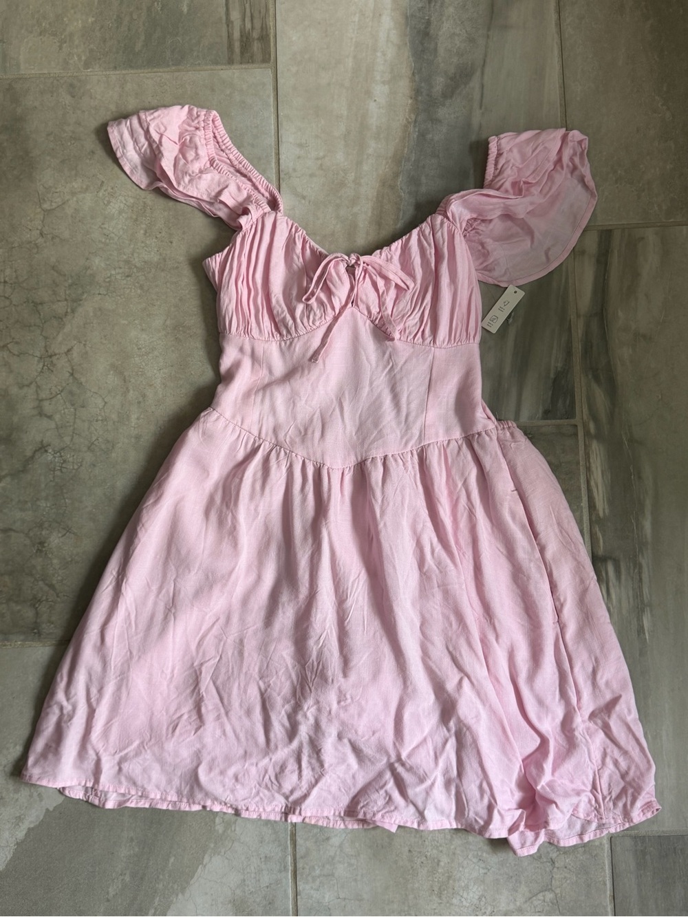 Hollister Flutter Sleeve V-Waist Corset Mini Dress with Pockets M Medium NWT - Picture 4 of 8